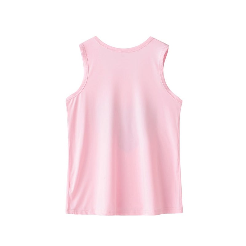MyFav Big Kids Girls Sleeveless Sleepwear Hearts Shape Striped Pajama Nightgown (as1, age, 8_years, Pink) - Image 2